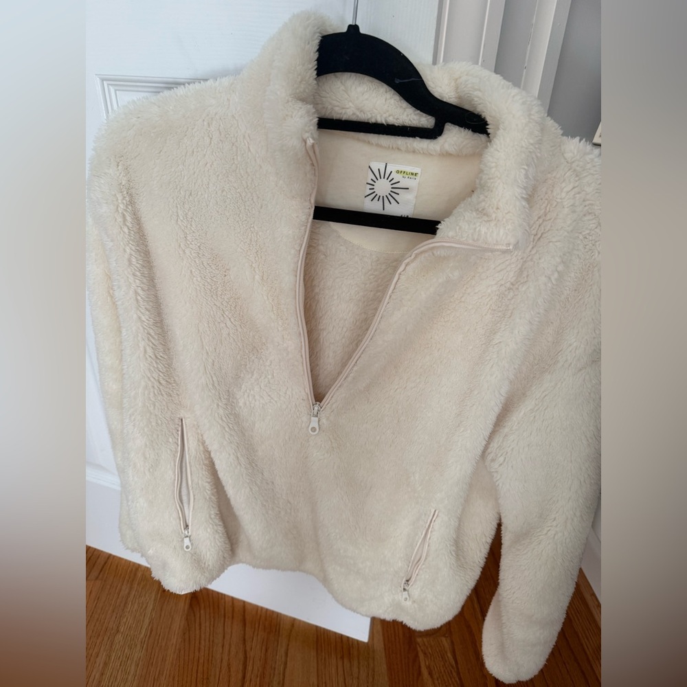 Aerie Off-White Teddy Jacket